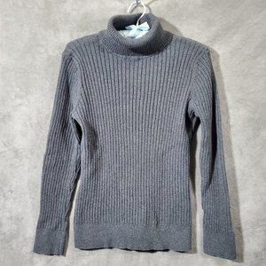 Croft & Barrow 100% Cotton Turtleneck Sweater Gray Size M